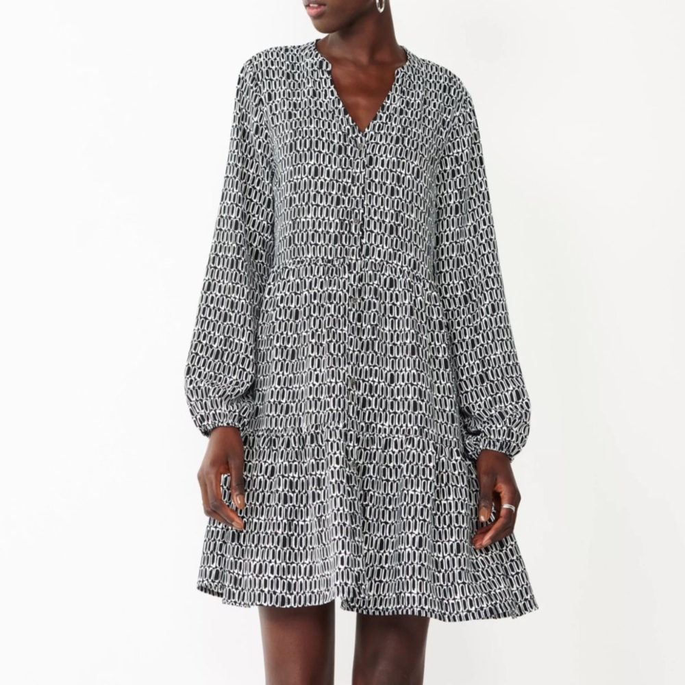 Black and White Patterned Dress